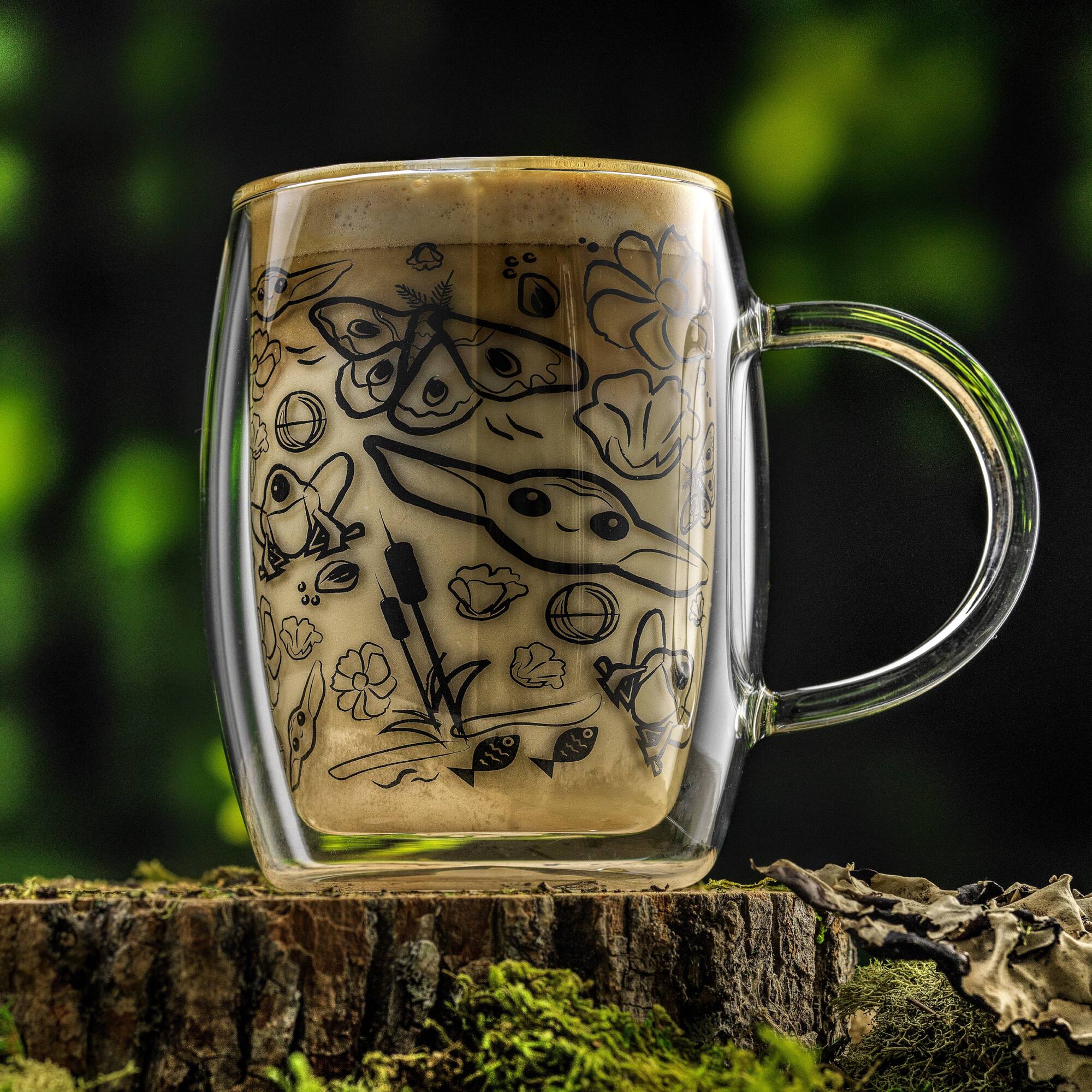 JoyJolt® Star Wars™ 13.5oz. Mandalorian The Child All Around Glass Mug Set, 2ct.